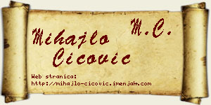 Mihajlo Cicović vizit kartica